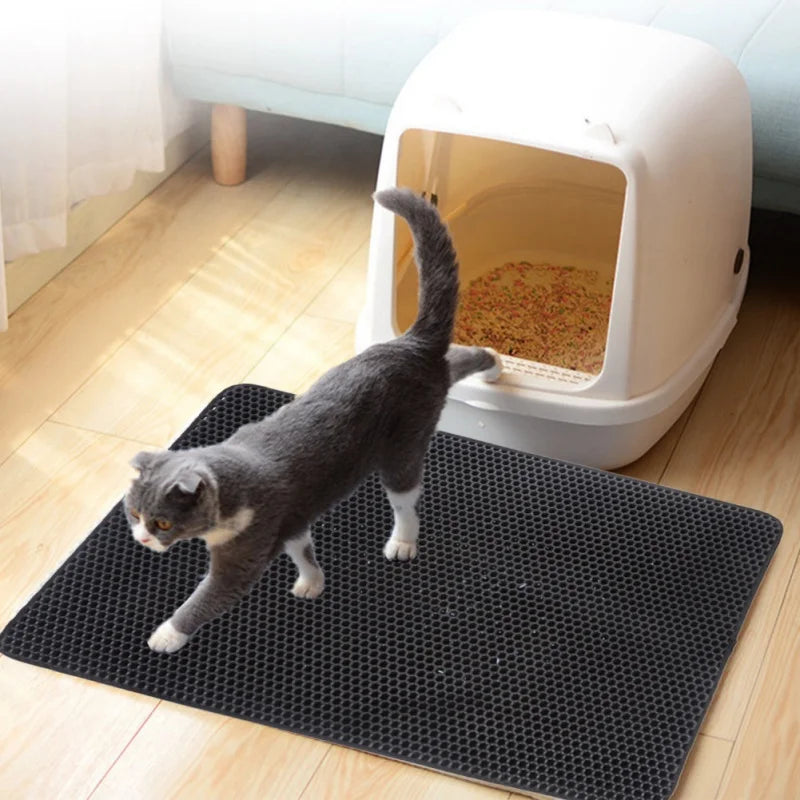 Ultimate Waterproof EVA Cat Litter Mat - Double Layer Trapping Pad for Effortless Clean-Up