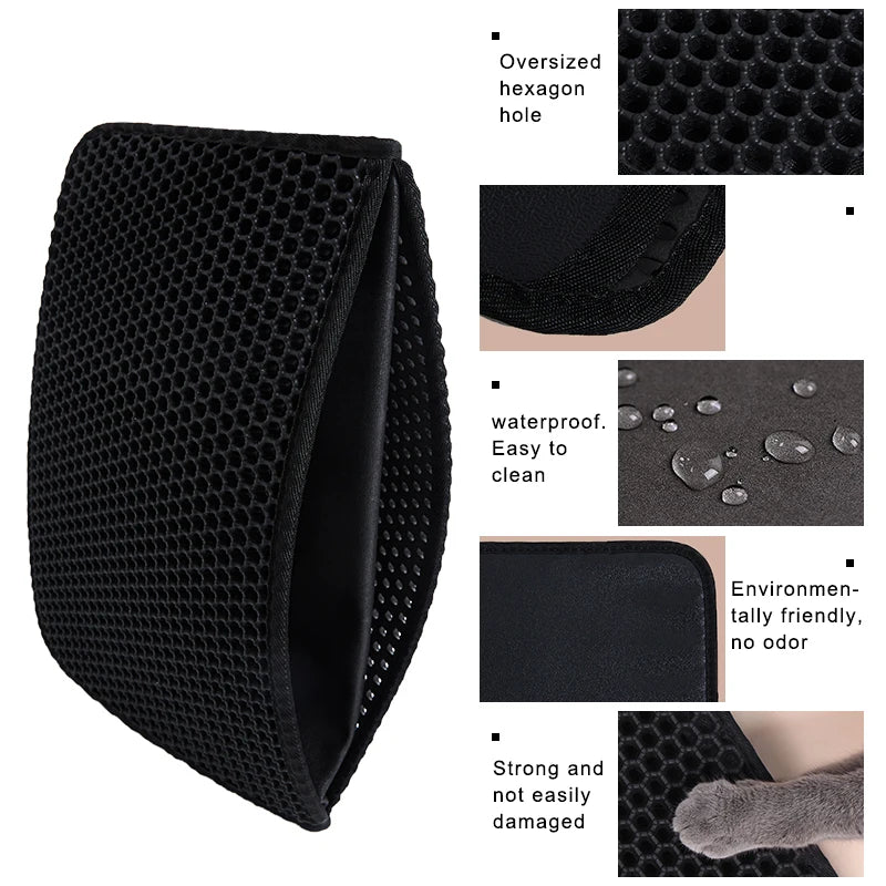 Ultimate Waterproof EVA Cat Litter Mat - Double Layer Trapping Pad for Effortless Clean-Up